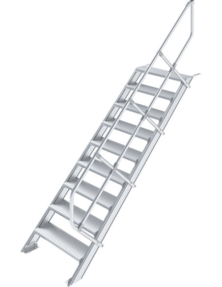 Krause ipari lépcső, 1x9, lépcsőfokok szélessége 1000 mm, dőlésszög 45° - cikkszám: 822789