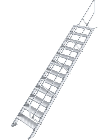 Krause ipari lépcső, 1x12, lépcsőfokok szélessége 1000 mm, dőlésszög 45° - cikkszám: 822826