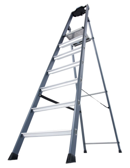 Krause Monto Sepro egy oldalon járható eloxált állólétra 1x7 lépcsőfok - cikkszám: 124210